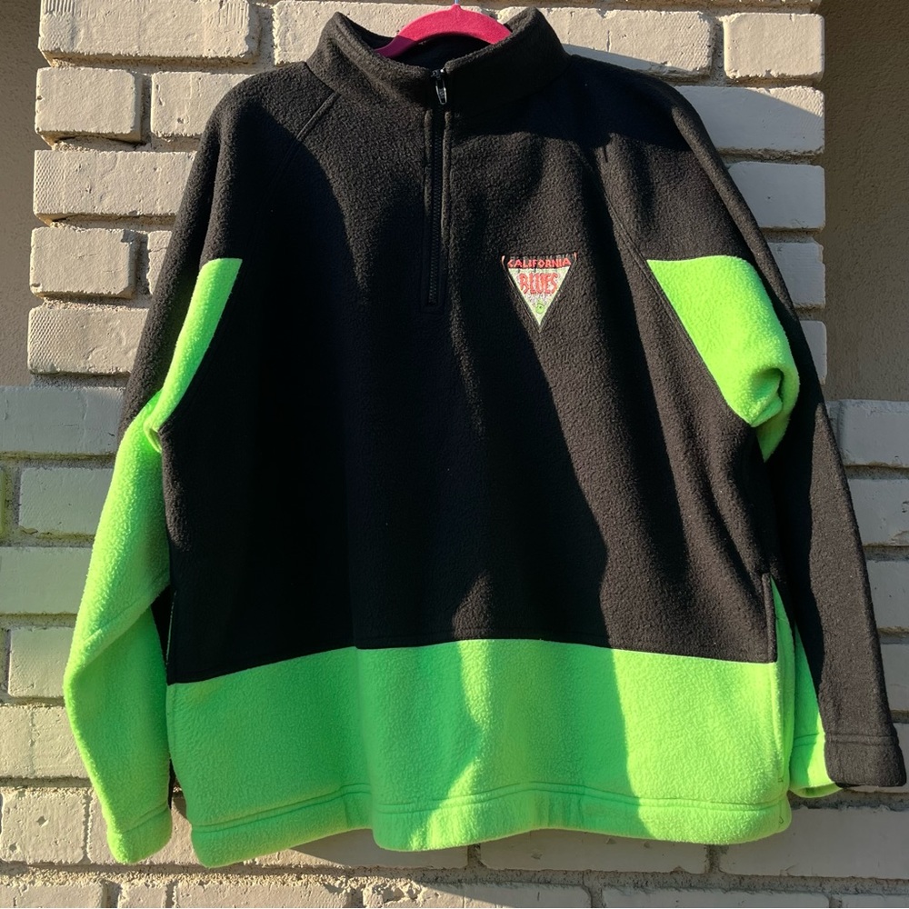Vtg California Blues Fleece 1/4 Zip Jacket - Size XL